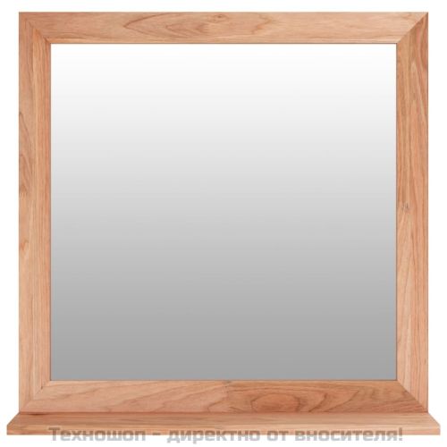 Стенно огледало, 55x55 см, орехово дърво масив