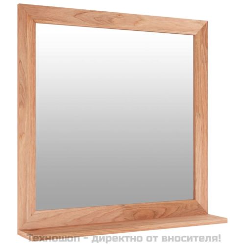 Стенно огледало, 55x55 см, орехово дърво масив