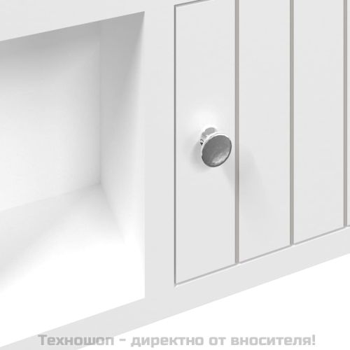 Шкаф за ключове бял 40x8,5x20 см инженерно дърво и стомана