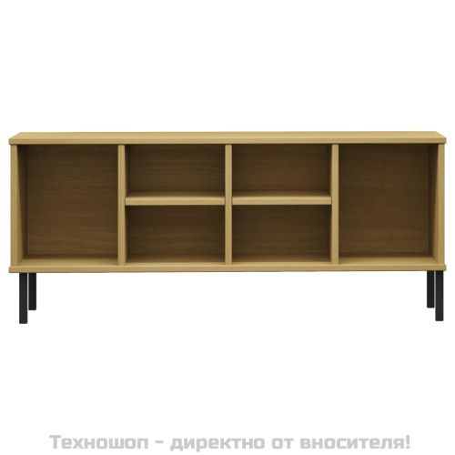 Етажерка за обувки метални крака кафява 106x35x45 см масив OSLO