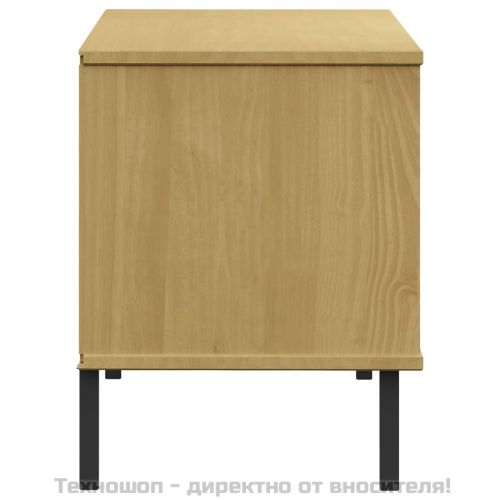 Етажерка за обувки метални крака кафява 106x35x45 см масив OSLO