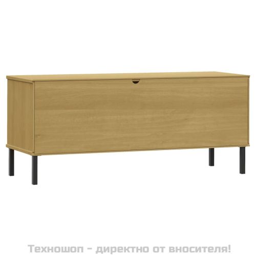 Етажерка за обувки метални крака кафява 106x35x45 см масив OSLO