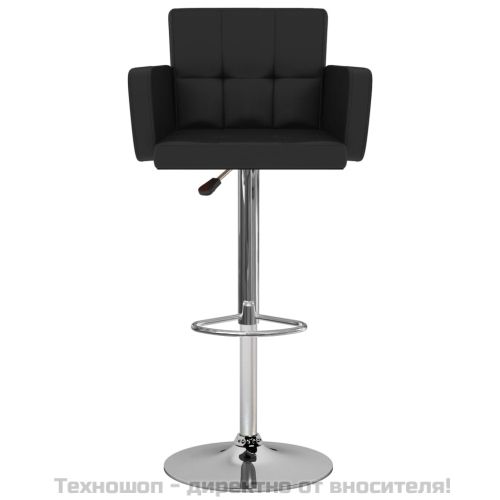 Бар табуретки, 2 бр, черни, изкуствена кожа