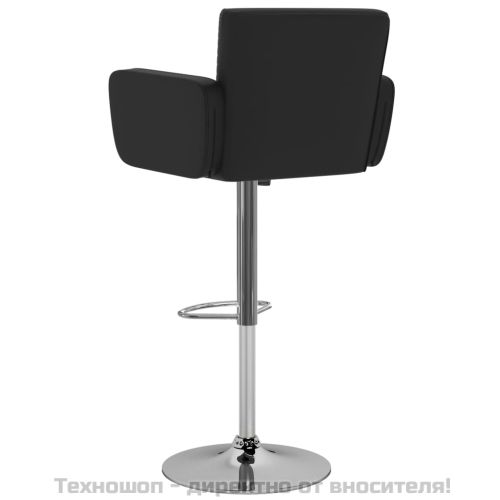 Бар табуретки, 2 бр, черни, изкуствена кожа