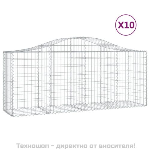 Габионни кошници арка 10 бр 200x50x80/100 см поцинковано желязо