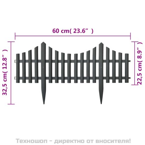 Кантове за тревни площи, 17 бр, антрацит, 10 м, PP