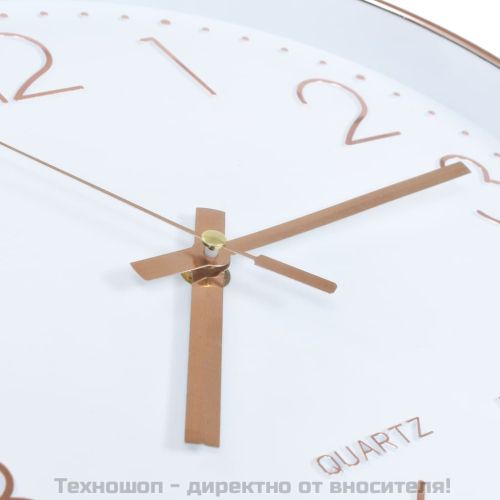 Стенен часовник, 30 см, розово-златисто