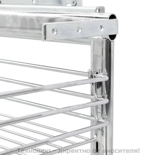 Издърпваща се кошница за кухня 3 нива сребриста 47x35x56 см