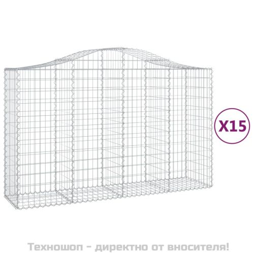 Габионни кошници арка 15 бр 200x50x120/140см поцинковано желязо