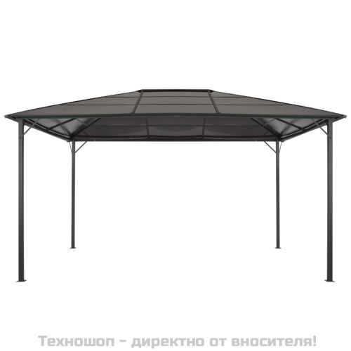 Шатра с покрив, алуминий, 4x3x2,6 м, черна