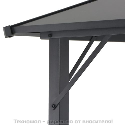 Шатра с покрив, алуминий, 4x3x2,6 м, черна