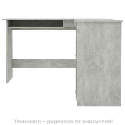 Г-образно ъглово бюро бетонно сив 120x140x75 см инженерно дърво