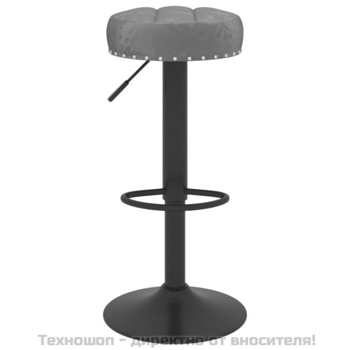 Бар табуретки, 2 бр, тъмносиви, кадифе