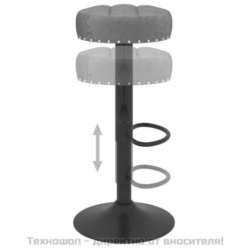Бар табуретки, 2 бр, тъмносиви, кадифе