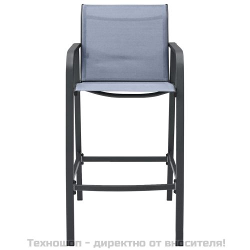 Градински бар столове, 2 бр, сиви, textilene