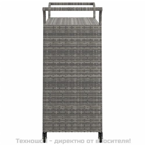 Бар количка с чекмедже, сива, 100x45x97 см, полиратан