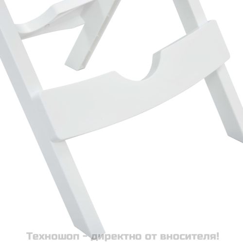 Градински трапезен комплект от 3 части бял полипропилен