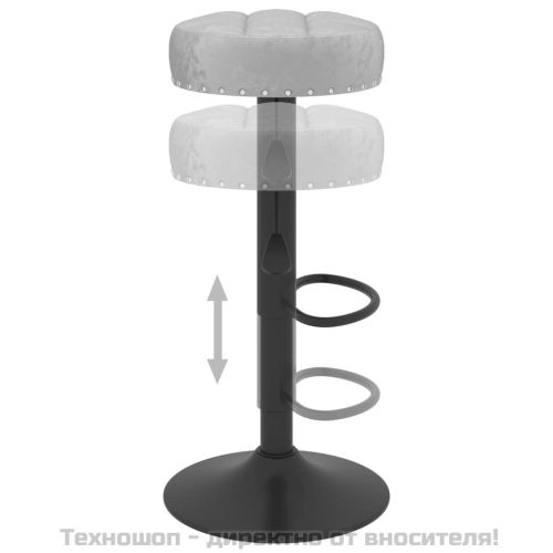 Бар табуретки, 2 бр, сиви, кадифе