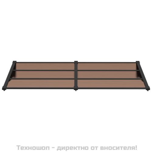Навес за врата, черен, 199x90 см, поликарбонат