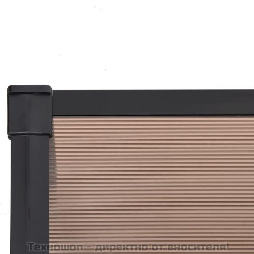 Навес за врата, черен, 152,5x90 см, поликарбонат