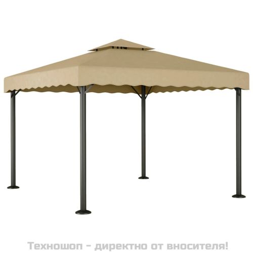 Шатра, таупе, 3x3 м, алуминий и стомана