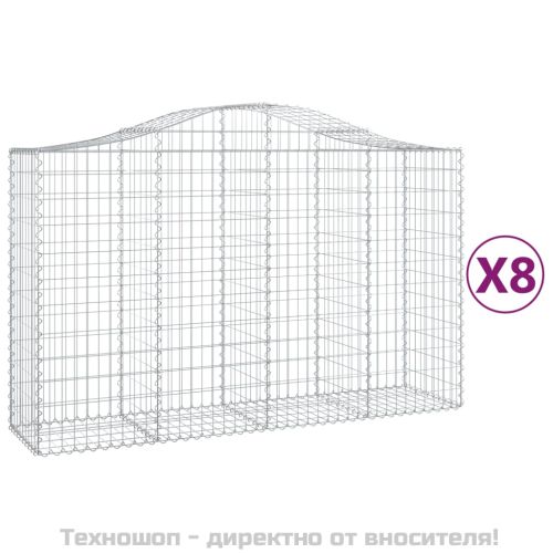 Габионни кошници арка 8 бр 200x50x120/140 см поцинковано желязо