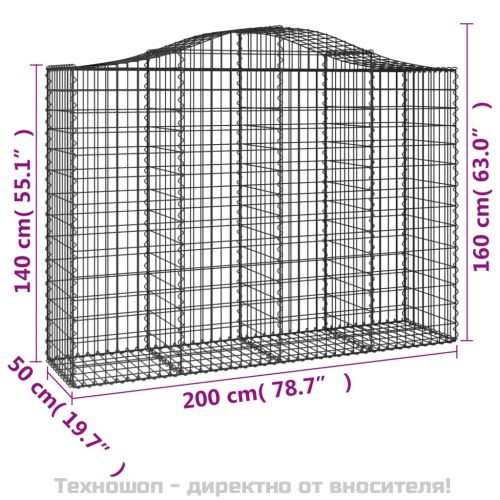 Габионни кошници арка 11 бр 200x50x140/160см поцинковано желязо