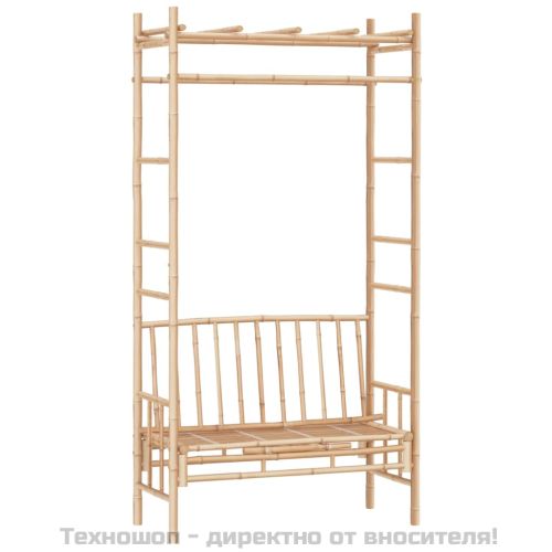 Градинска пейка с пергола, 116 см, бамбук