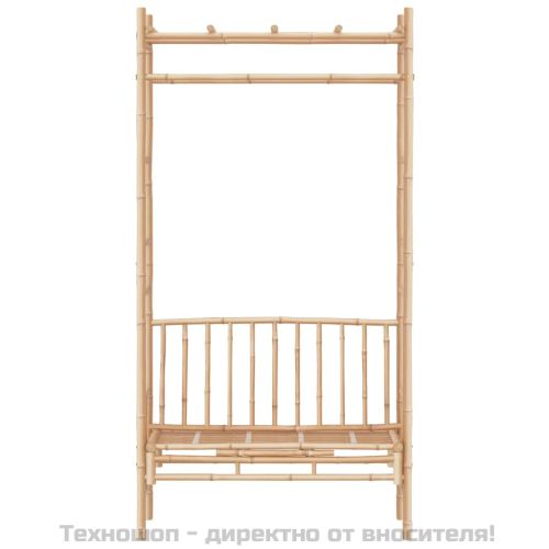 Градинска пейка с пергола, 116 см, бамбук