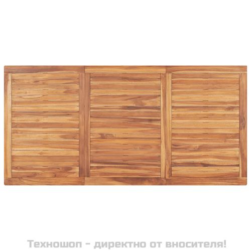 Градински трапезен комплект, 3 части, тиково дърво масив