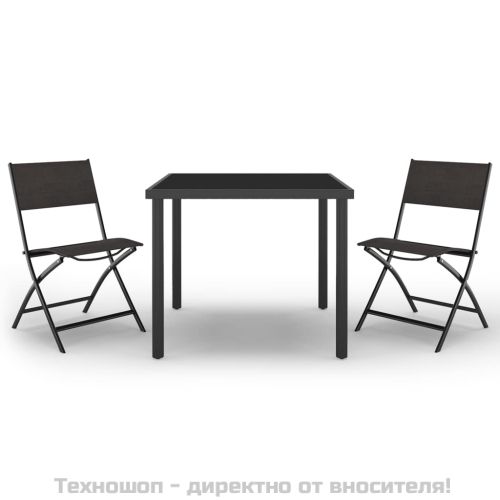 Градински трапезен комплект, 3 части, стомана