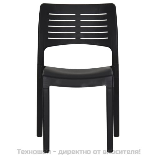 Градински столове, 2 бр, антрацит, полипропилен