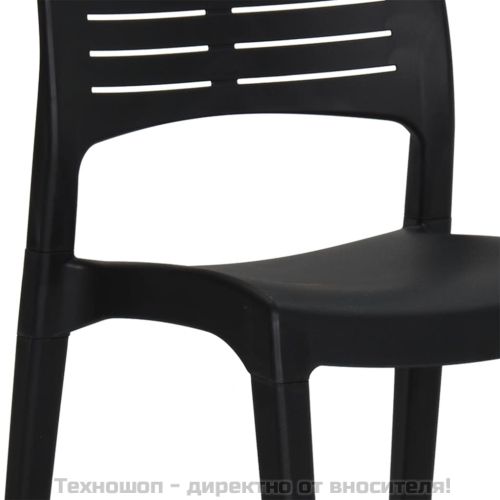 Градински столове, 2 бр, антрацит, полипропилен