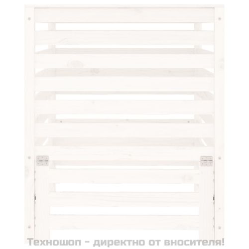 Компостер, бял, 82,5x82,5x99,5 см, борово дърво масив