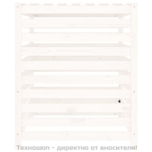 Компостер, бял, 82,5x82,5x99,5 см, борово дърво масив