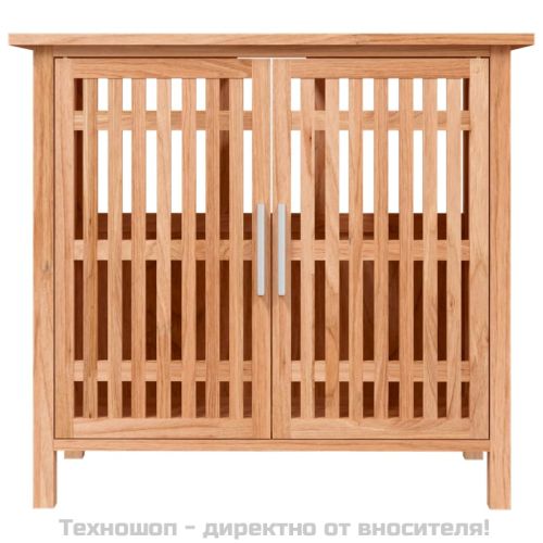 Шкаф за баня за мивка, 66x29x61,5 см, орехово дърво масив