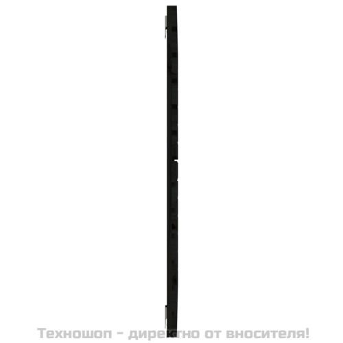 Стенна табла за спалня, черна, 96x3x91,5 см, борово дърво масив