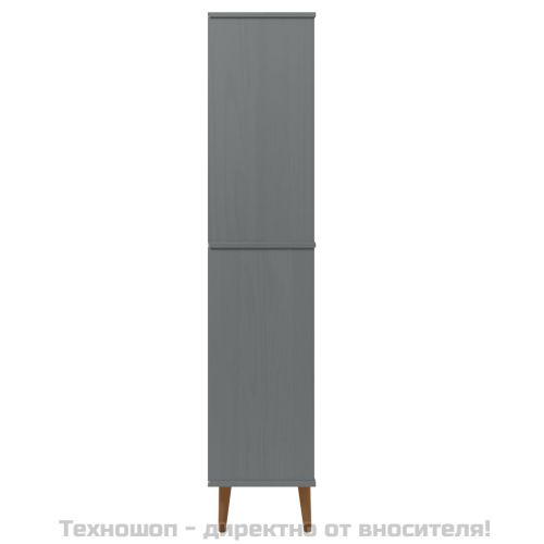 Етажерка за книги MOLDE сива 85x35x170,5 см масивно дърво бор