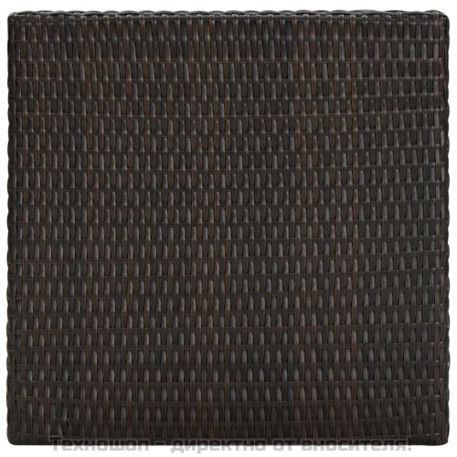 Градински бар комплект с подлакътници, 5 части, кафяв полиратан