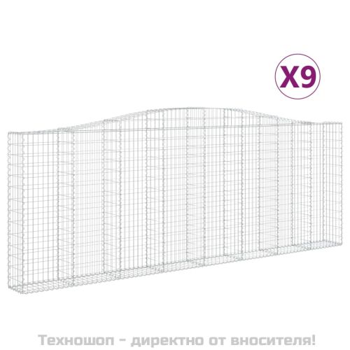 Габионни кошници арка 9 бр 400x30x140/160 см поцинковано желязо