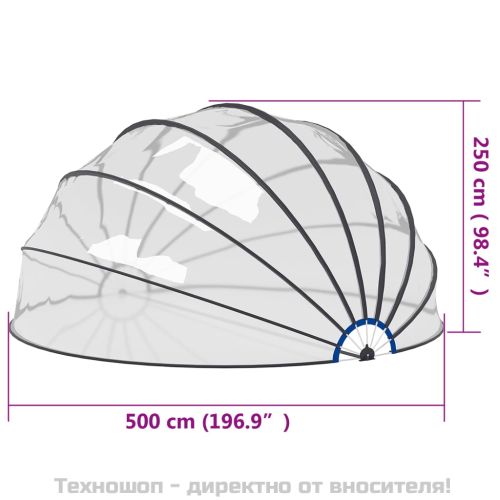 Купол за басейн 500x250 см