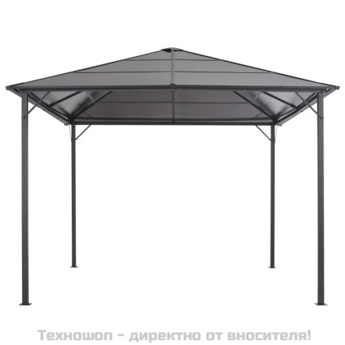 Шатра с покрив, алуминий, 3х3 м, антрацит