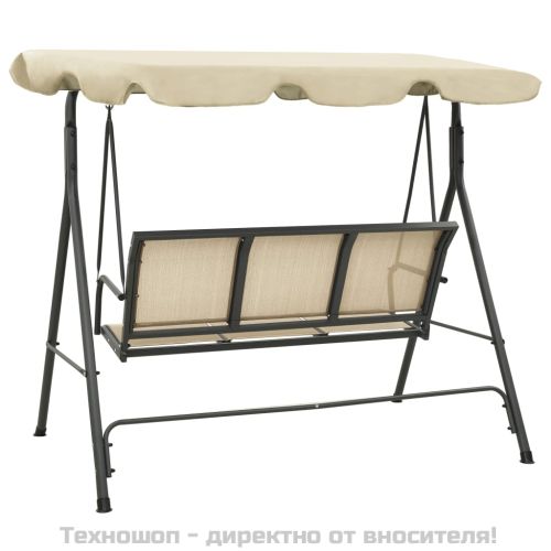 Градинска люлка с навес, антрацит и пясък