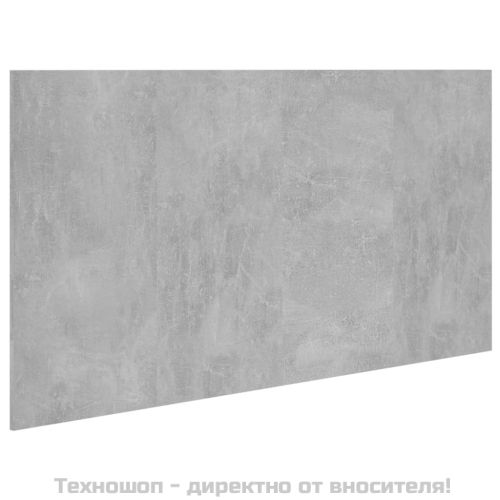 Горна табла за легло бетонно сива 160x1,5x80 см инженерно дърво