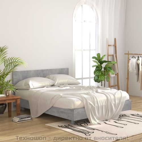 Горна табла за легло бетонно сива 160x1,5x80 см инженерно дърво