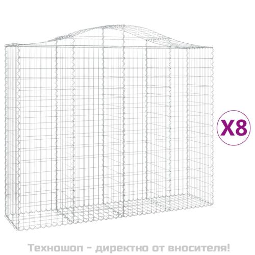 Габионни кошници арка 8 бр 200x50x160/180 см поцинковано желязо