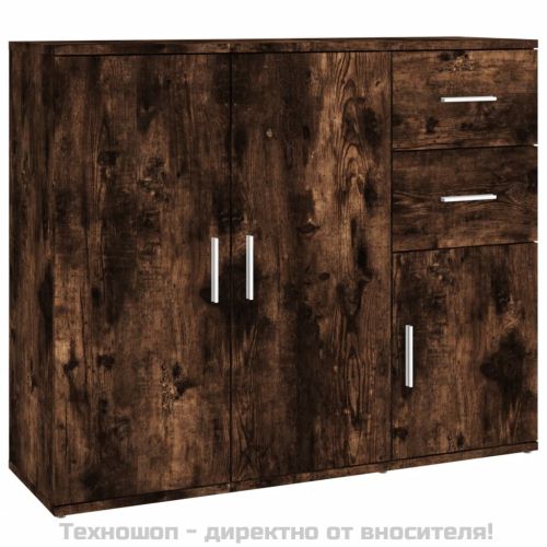 Сайдборд, опушен дъб, 91x29,5x75 см, инженерно дърво