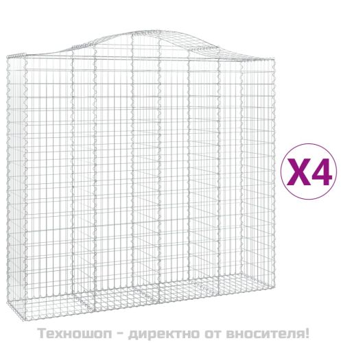 Габионни кошници арка 4 бр 200x50x180/200 см поцинковано желязо