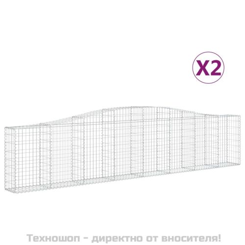 Габионни кошници арка 2 бр 400x30x80/100 см поцинковано желязо