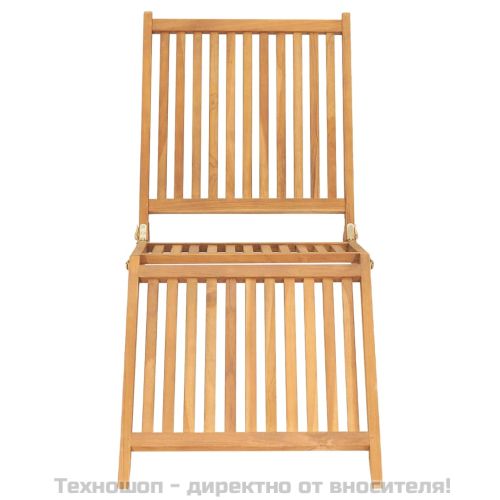 Шезлонг, тиково дърво масив